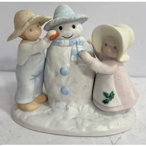 Homco Circle of Friends Snow Play Masterpiece Figurine Snowman 1991 Christmas